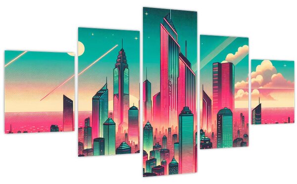 Obraz - Velkoměsto v pop-art stylu (125x70 cm)