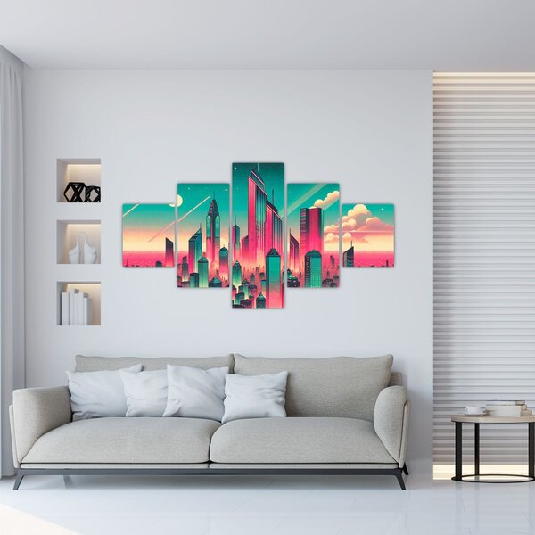 Obraz - Velkoměsto v pop-art stylu (125x70 cm)