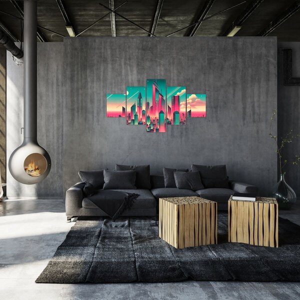 Obraz - Velkoměsto v pop-art stylu (125x70 cm)