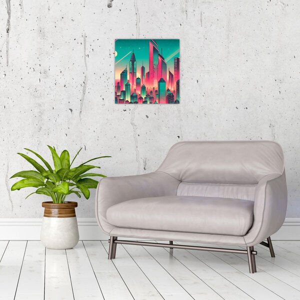 Obraz - Velkoměsto v pop-art stylu (30x30 cm)