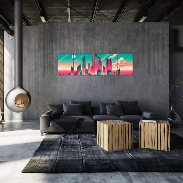 Obraz - Velkoměsto v pop-art stylu (170x50 cm)