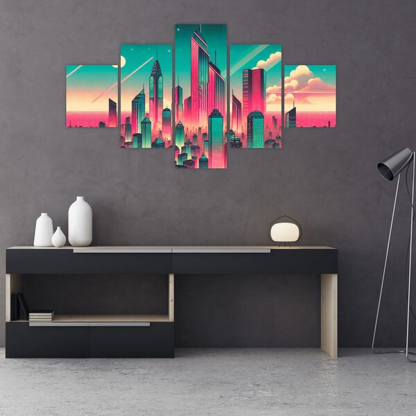 Obraz - Velkoměsto v pop-art stylu (125x70 cm)
