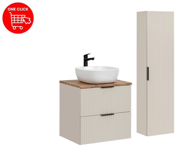 Comad Set koupelnového nábytku Adel Cashmere 60 dub wotan/kašmír mat