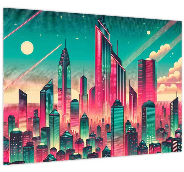 Obraz - Velkoměsto v pop-art stylu (70x50 cm)