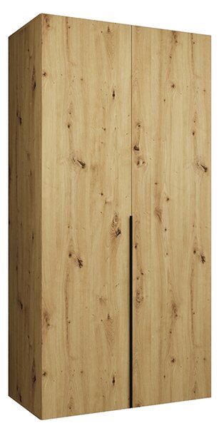 Šatní skříň ALICANTE 1, 100×202×52cm | Dub Artisan / Černé úchyty