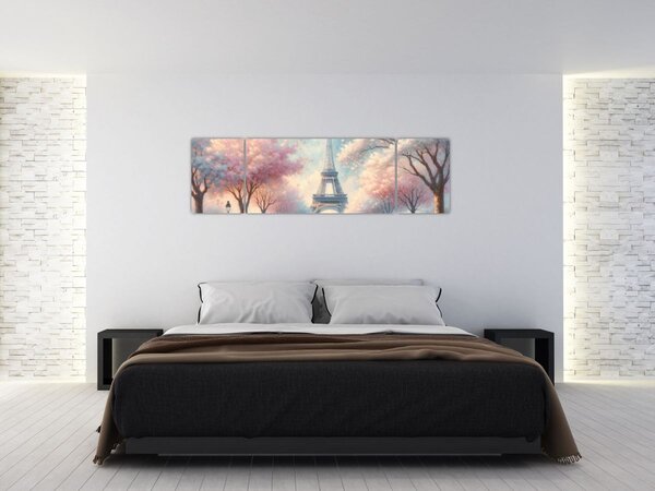 Obraz - Jaro v Paříži (170x50 cm)