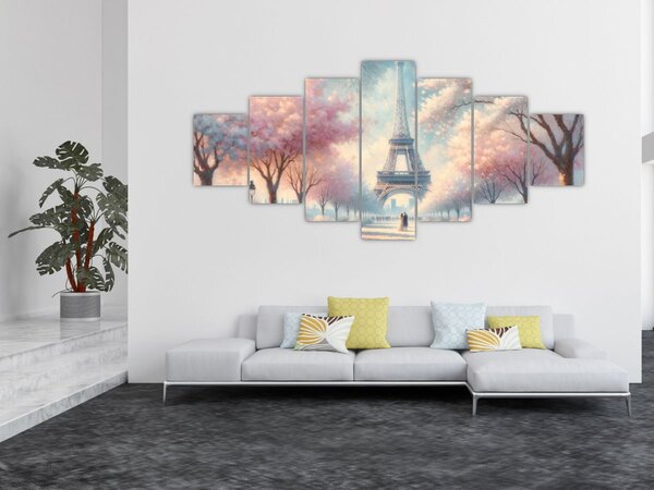 Obraz - Jaro v Paříži (210x100 cm)