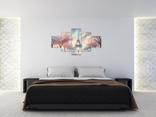 Obraz - Jaro v Paříži (125x70 cm)