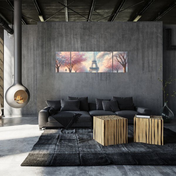 Obraz - Jaro v Paříži (170x50 cm)