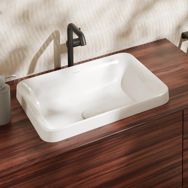 Hansgrohe Xuniva Q umyvadlo 55x40 cm obdélníkový zápustný bílá matný 60158450