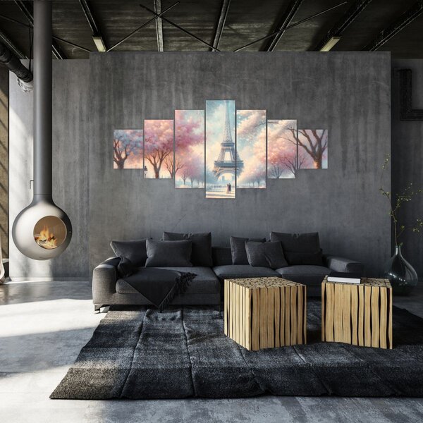 Obraz - Jaro v Paříži (210x100 cm)