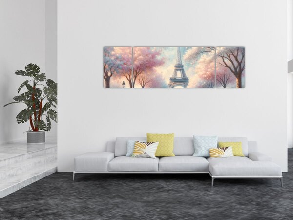 Obraz - Jaro v Paříži (170x50 cm)