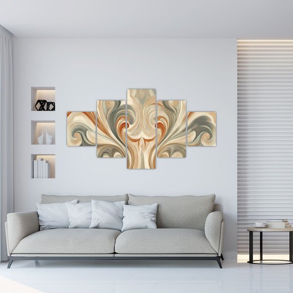 Obraz - Víření v zemitých barvách (125x70 cm)