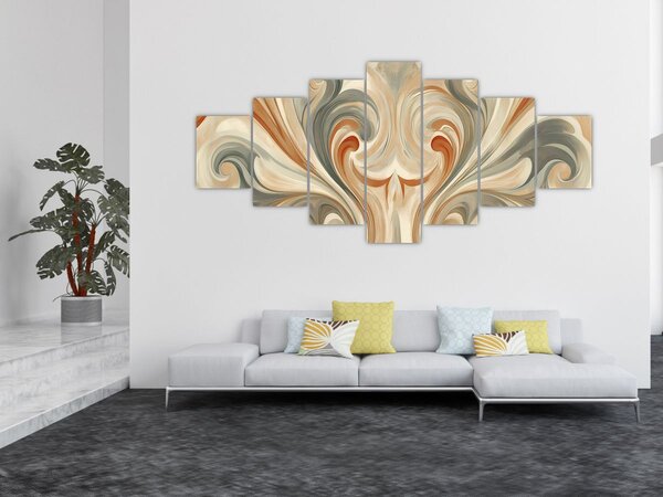 Obraz - Víření v zemitých barvách (210x100 cm)