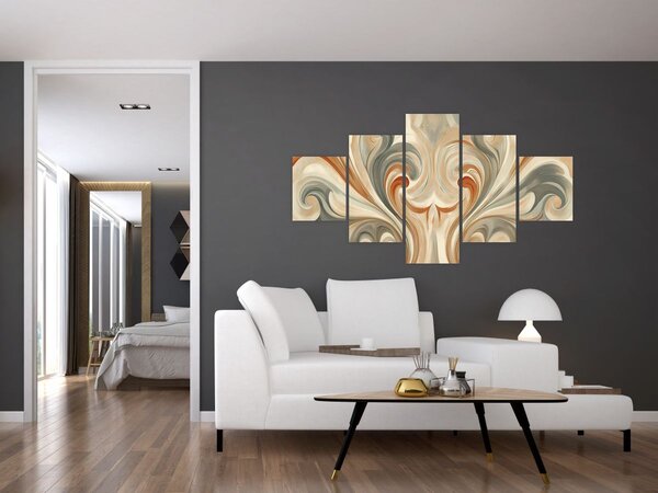 Obraz - Víření v zemitých barvách (125x70 cm)