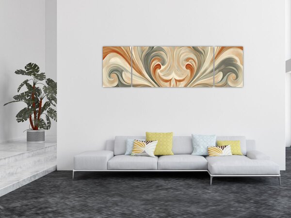 Obraz - Víření v zemitých barvách (170x50 cm)