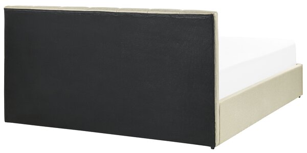 Postel s úložným prostorem Tkanina DREUX 160 x 200 cm Béžová