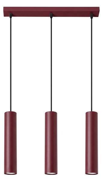 Sollux Lighting Závěsné svítidlo LAGOS 3L bordó