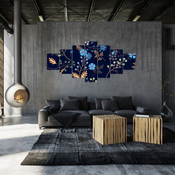 Obraz - Podzimní květiny (210x100 cm)