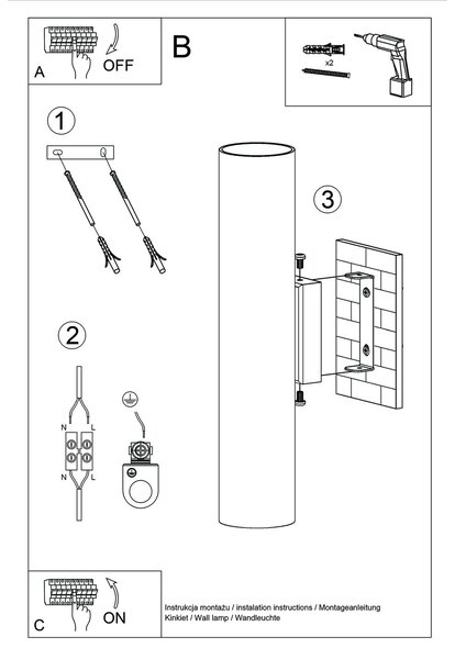 Sollux Lighting Nástěnné svítidlo LAGOS 2 ultramarín