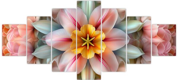 Obraz - Kaleidoskopický květ (210x100 cm)