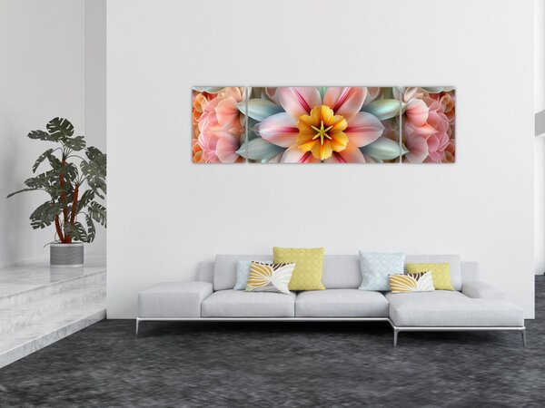 Obraz - Kaleidoskopický květ (170x50 cm)