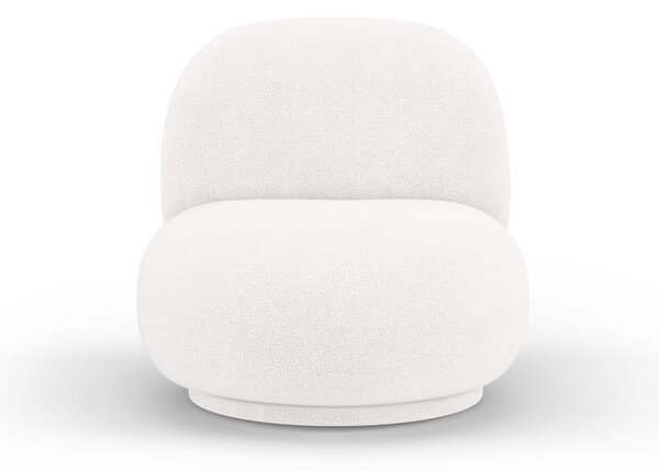 Bílé křeslo z textilie bouclé Chuck – Micadoni Home