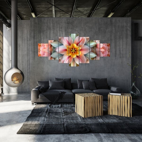 Obraz - Kaleidoskopický květ (210x100 cm)