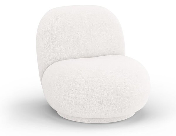 Bílé křeslo z textilie bouclé Chuck – Micadoni Home