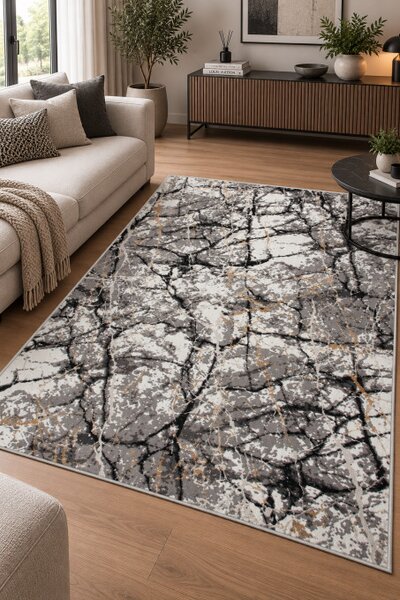 Koberec Tender 25226A VELVET černý / světle šedý