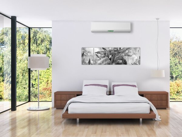 Obraz - Plameňáci graffiti (170x50 cm)