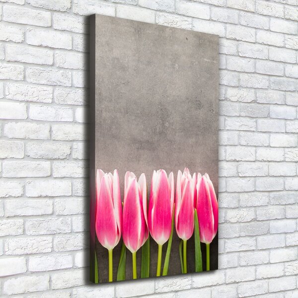 Vertikální Foto obraz na plátně Růžové tulipány ocv-102142486