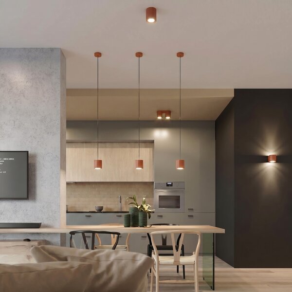 Sollux Lighting Nástěnné svítidlo ORBIS 1 okrově červené
