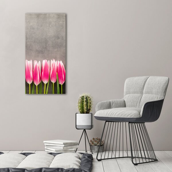 Vertikální Foto obraz na plátně Růžové tulipány ocv-102142486