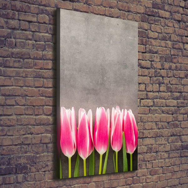 Vertikální Foto obraz na plátně Růžové tulipány ocv-102142486