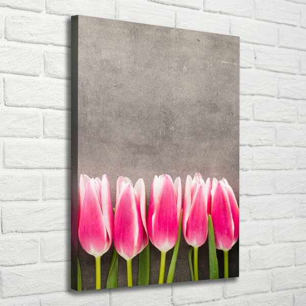Vertikální Foto obraz na plátně Růžové tulipány ocv-102142486