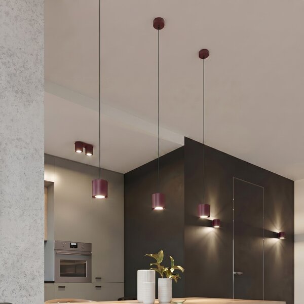 Sollux Lighting Nástěnné svítidlo ORBIS 1 bordó