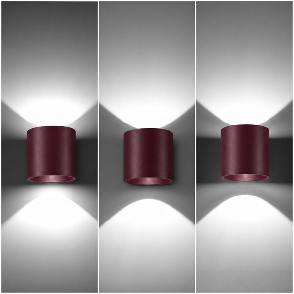 Sollux Lighting Nástěnné svítidlo ORBIS 1 bordó