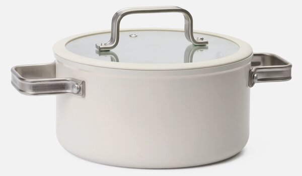 Fabini Hrnec Meda 5.0 Standard, ø 20 cm (2,6 l) - Nepřilnavý hrnec s keramickým povrchem s poklicí, krémový