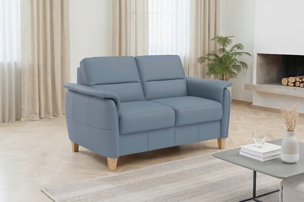 DVOUMÍSTNÁ POHOVKA, šedomodrá, pravá kůže Sit & More - Pohovky, Online Only