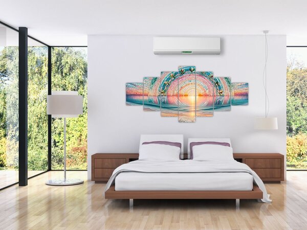 Obraz - Mozaika zapadajícího slunce (210x100 cm)