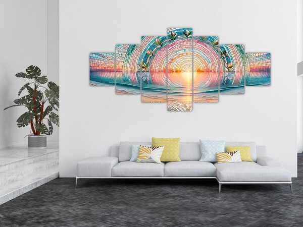 Obraz - Mozaika zapadajícího slunce (210x100 cm)