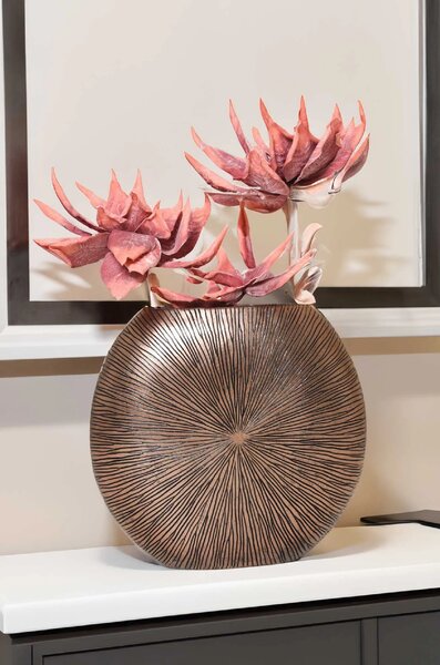 Luxusní váza ATENA, sklolaminát, výška 50 cm, bronz/měď