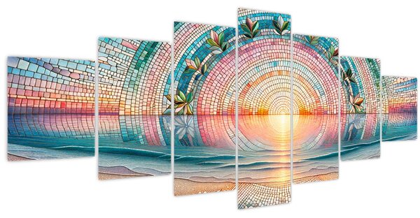Obraz - Mozaika zapadajícího slunce (210x100 cm)