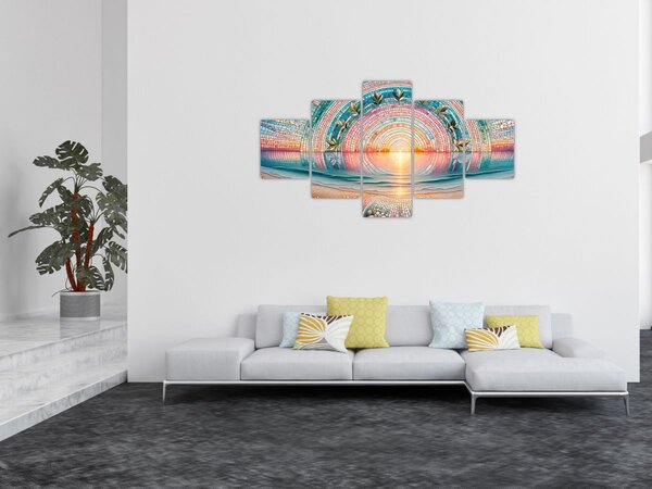 Obraz - Mozaika zapadajícího slunce (125x70 cm)