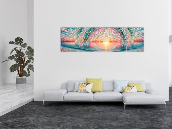 Obraz - Mozaika zapadajícího slunce (170x50 cm)