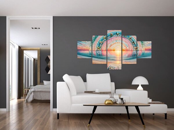 Obraz - Mozaika zapadajícího slunce (125x70 cm)