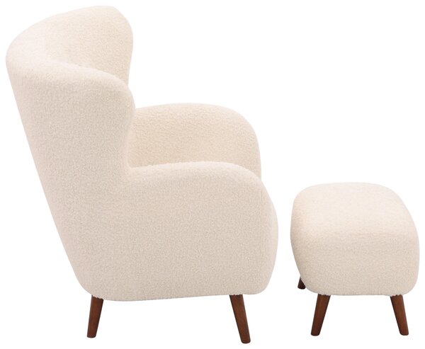 KŘESLO S PODNOŽKOU, textil, bílá Livetastic - Online Only křesla & taburety, Online Only
