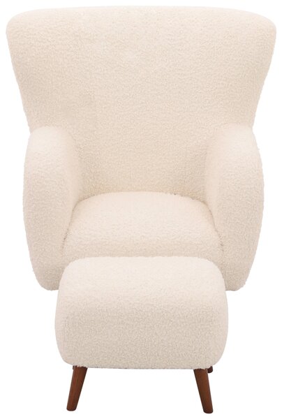 KŘESLO S PODNOŽKOU, textil, bílá Livetastic - Online Only křesla & taburety, Online Only