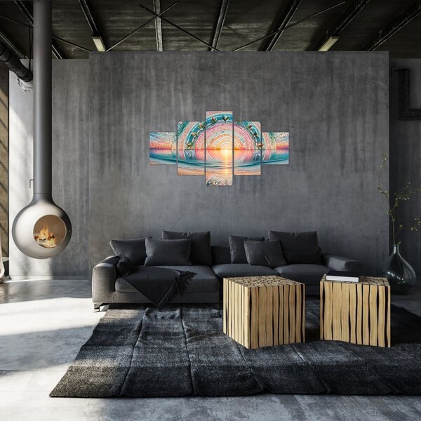 Obraz - Mozaika zapadajícího slunce (125x70 cm)